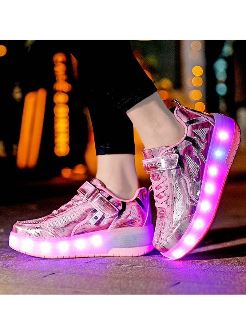 Loquat LED Flash Light Sneaker Skate Shoes with Wheels USB Charging Roller Skates Shoes - Image 4