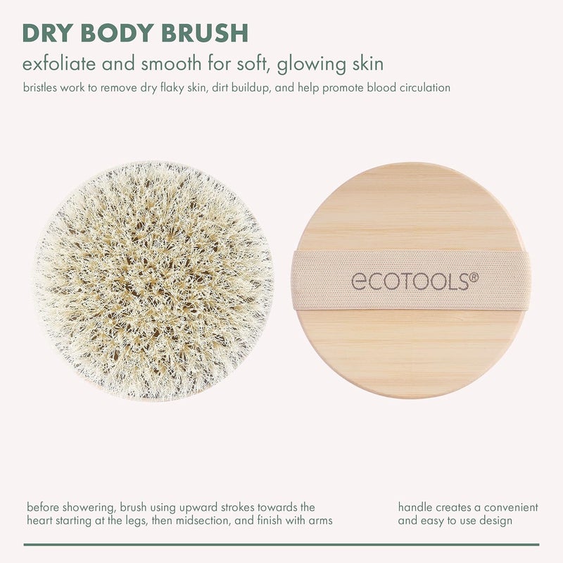 EcoTools Dry Body Brush For Post Shower Bath Skincare Routine Removes Dirt Promotes Blood Circulation Helps Reduce Appearance of Cellulite EcoFriendly Vegan CrueltyFree 1 Count - Image 5