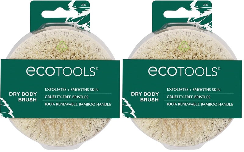 EcoTools Dry Body Brush For Post Shower Bath Skincare Routine Removes Dirt Promotes Blood Circulation Helps Reduce Appearance of Cellulite EcoFriendly Vegan CrueltyFree 1 Count - Image 1