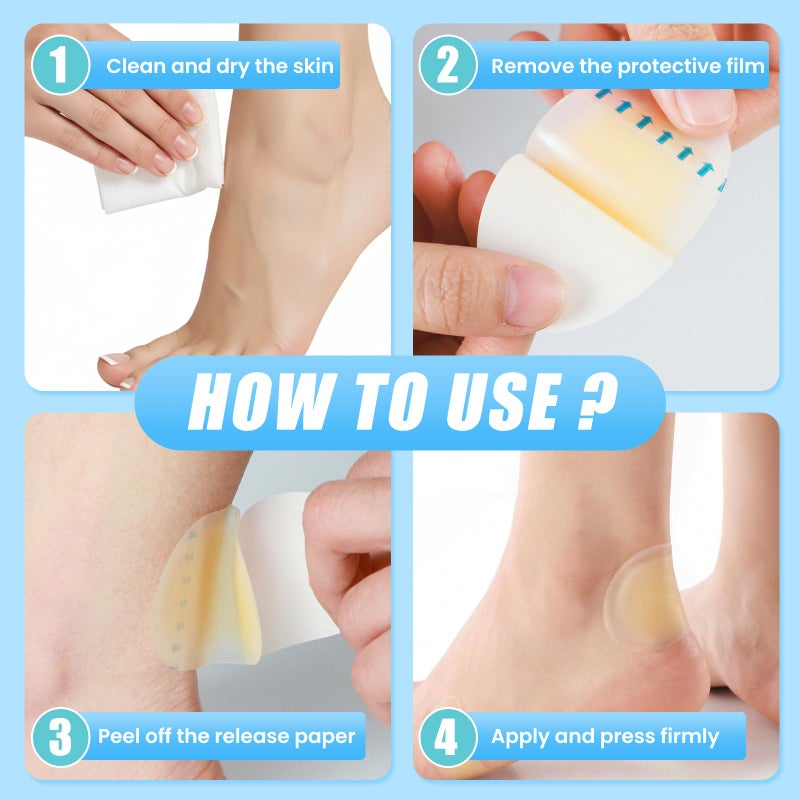 Lerifer Hydrocolloid Blister Bandages, 36PCS Blister Bandages for Feet, Heel & Toe â€“ Blister Prevention Waterproof Blister Pads & Blister Cushions â€“ Long-Lasting Comfortable for Shoes - Image 3