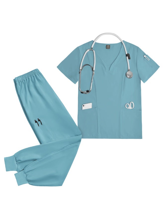 NIBEMINENT High Quality Doctor Nurse Scrub Set Hospital Uniforms Medical Scrubs Nurses Accessories Pet Clinic Work Clothes  Suits - Image 1