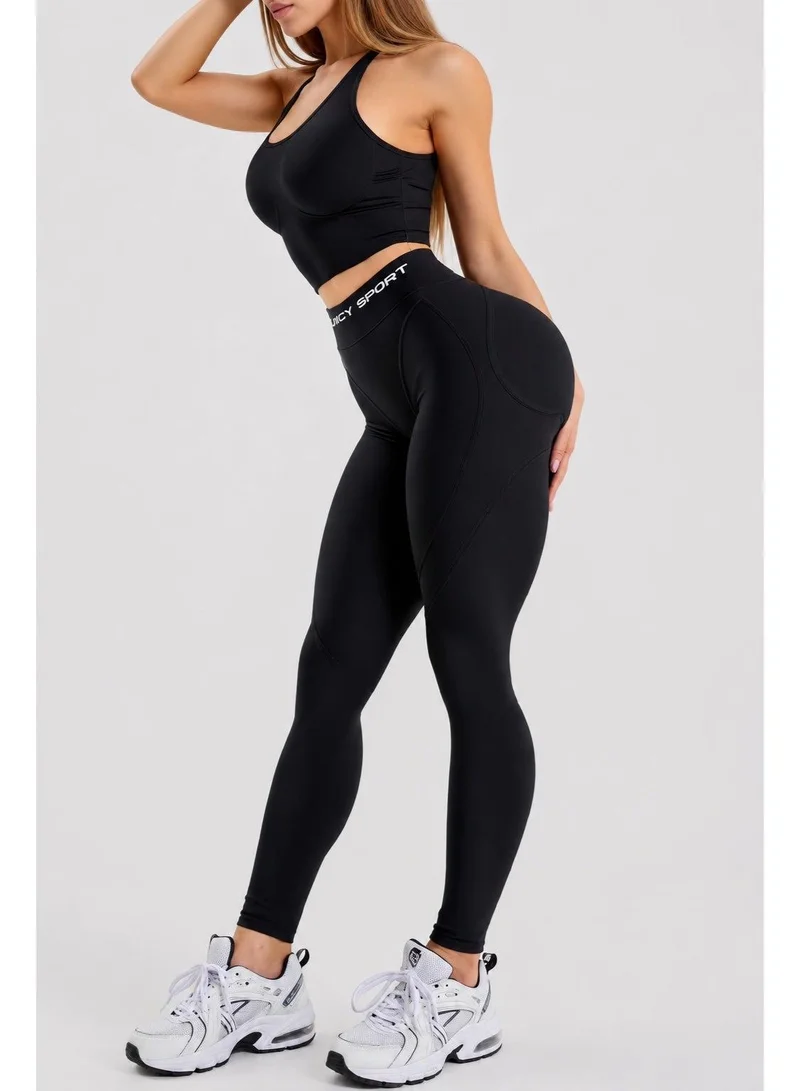 Bona Fide Extra push Up Juicy Black Extra Juicy High Waist Gym Leggings for Women | Best Price UAE