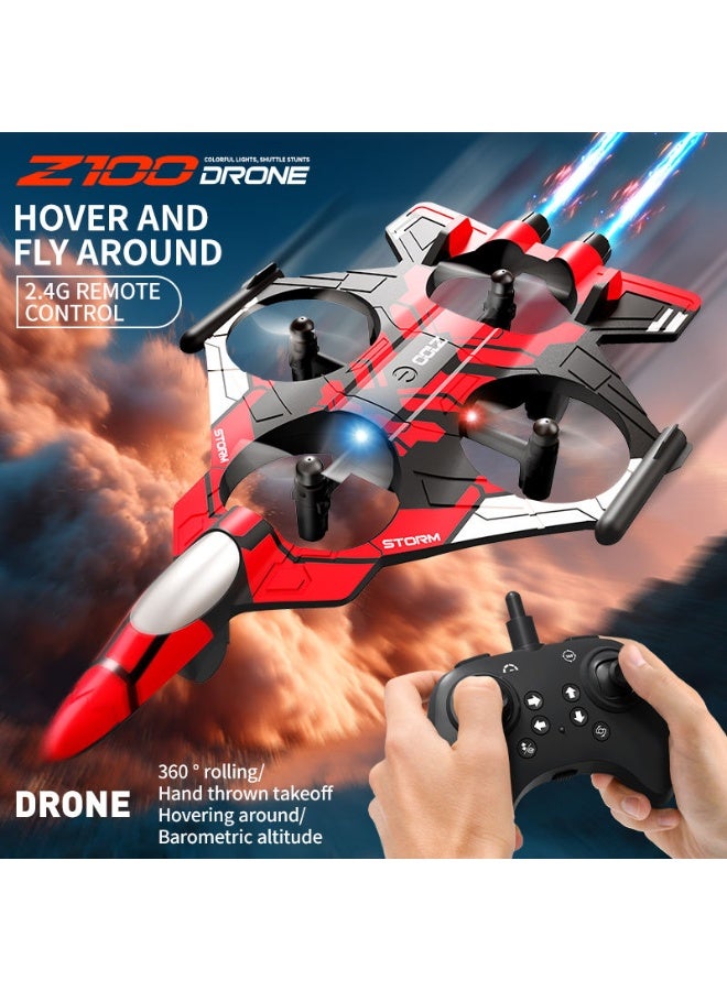 ELTRAZONE RC Plane Drone Toy with LED Lights, Remote Control Aircraft with Auto Hover Function, Beginner Friendly ABS Flying Jet Toy for Kids - Image 3