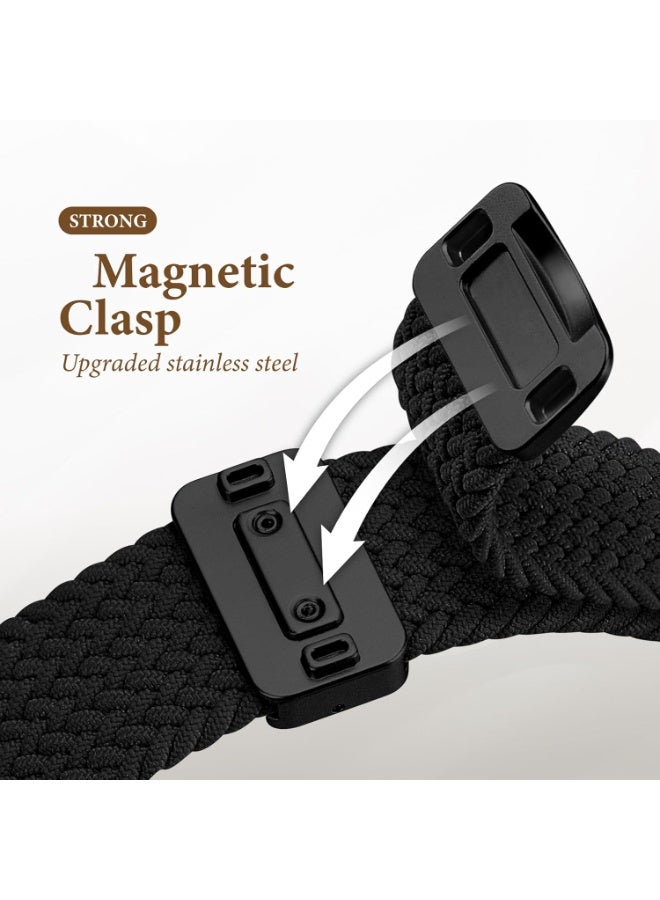 أساور مطاطية مضفره مع مشبك مغناطيسي متوافقة مع سوار ساعة آبل 38مم 40مم 41مم 42مم للنساء والرجال، حلقة رياضية من النايلون لسلسلة iWatch 11 10 9 8 7 6 5 4 3 Ultra 3 2 1 SE - Image 3