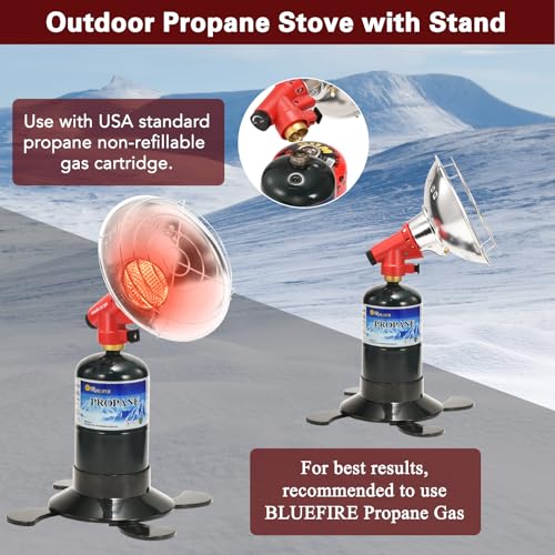 MOZODAWN Propane Heater for Outdoor, 6500 BTU Portable Heaters for camping with Piezo Ingnition, Small Propane Heater with Gas Tank Holder Rapid Heating For Tent, Patio, Ice Fishing, Hunting - Image 3
