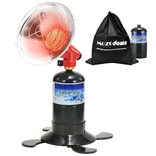 MOZODAWN Propane Heater for Outdoor, 6500 BTU Portable Heaters for camping with Piezo Ingnition, Small Propane Heater with Gas Tank Holder Rapid Heating For Tent, Patio, Ice Fishing, Hunting - Image 1