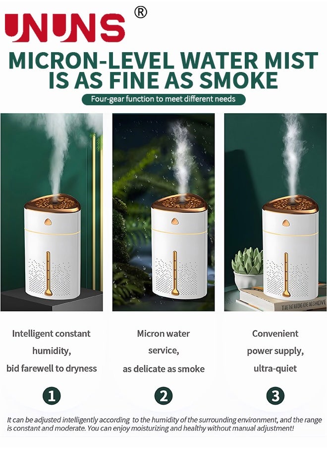 UNUNS - Cool Mist Humidifier, 1L Mini Humidifiers with 7 Color Night Lights, Car Air Humidifier, Large USB Humidifier, Auto Shut-Off Air Vaporizer, 3 Modes, Quiet Humidifier for Sleeping - Image 1