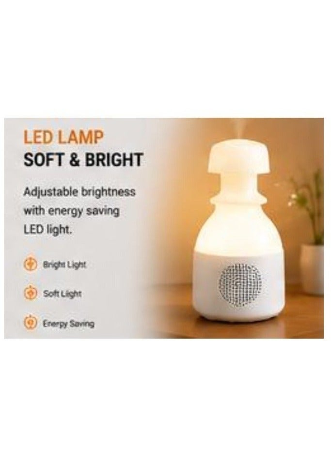 سماعة بلوتوث لاسلكية مع مصباح ليلي LED | بلوتوث 5.0 | قابلة لإعادة الشحن | أبيض - Image 1