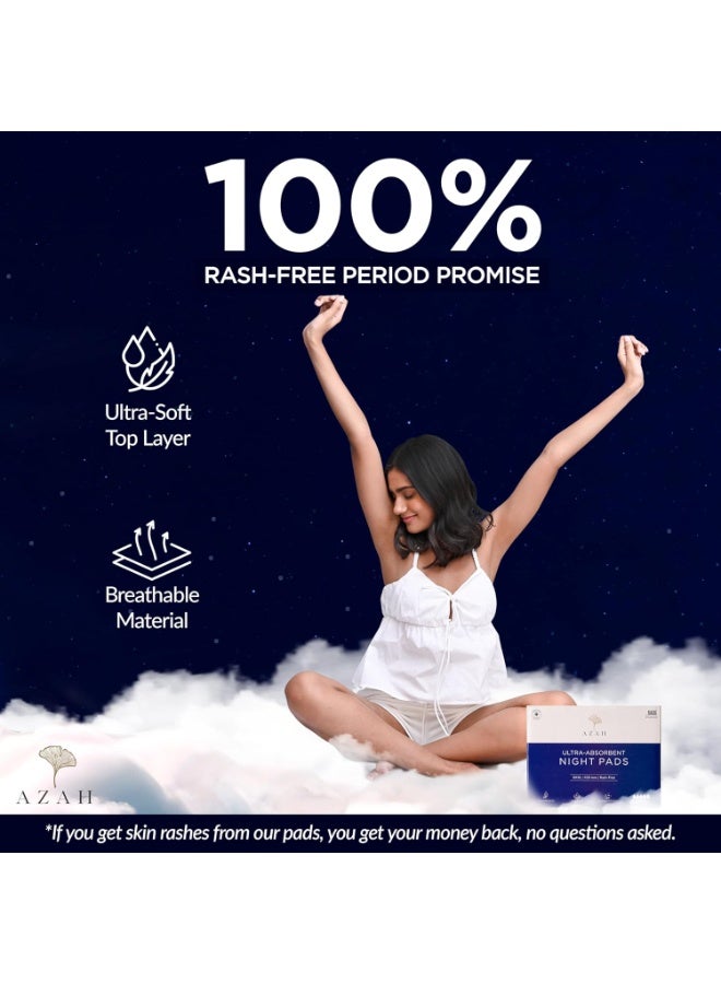 Azah Sanitary Pads for Women XXXL [Pack of 10] | Extra Large Night Pads | Cottony Soft Sanitary Napkins for Women | XXXL Pads for Womens Heavy Flow | Leak Proof for Overnight Protection - Image 2
