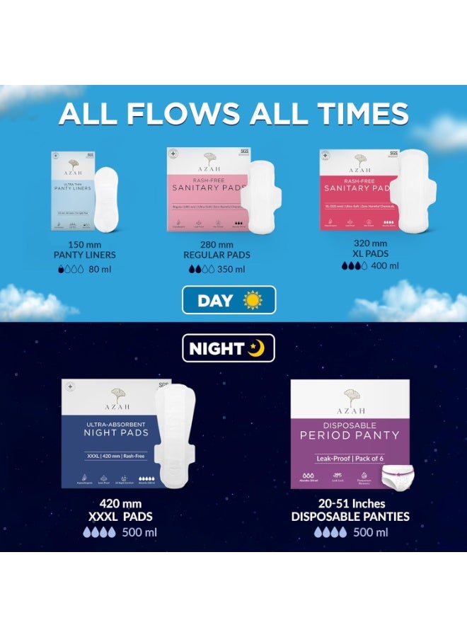 Azah Sanitary Pads for Women XXXL [Pack of 10] | Extra Large Night Pads | Cottony Soft Sanitary Napkins for Women | XXXL Pads for Womens Heavy Flow | Leak Proof for Overnight Protection - Image 5