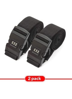 Rubik 78 Inch Heavy Duty Luggage Strap with Password, Adjustable Travel Packing Belt for Bag Baggage Suitcase Safety (2 Pack) Black  - Image 3