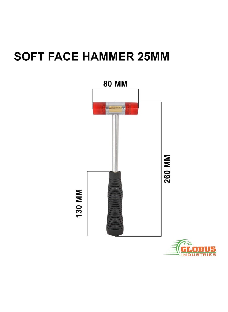 globus GLOBUS 340 Soft Faced Hammer Silver and Black 25mm  - Image 4