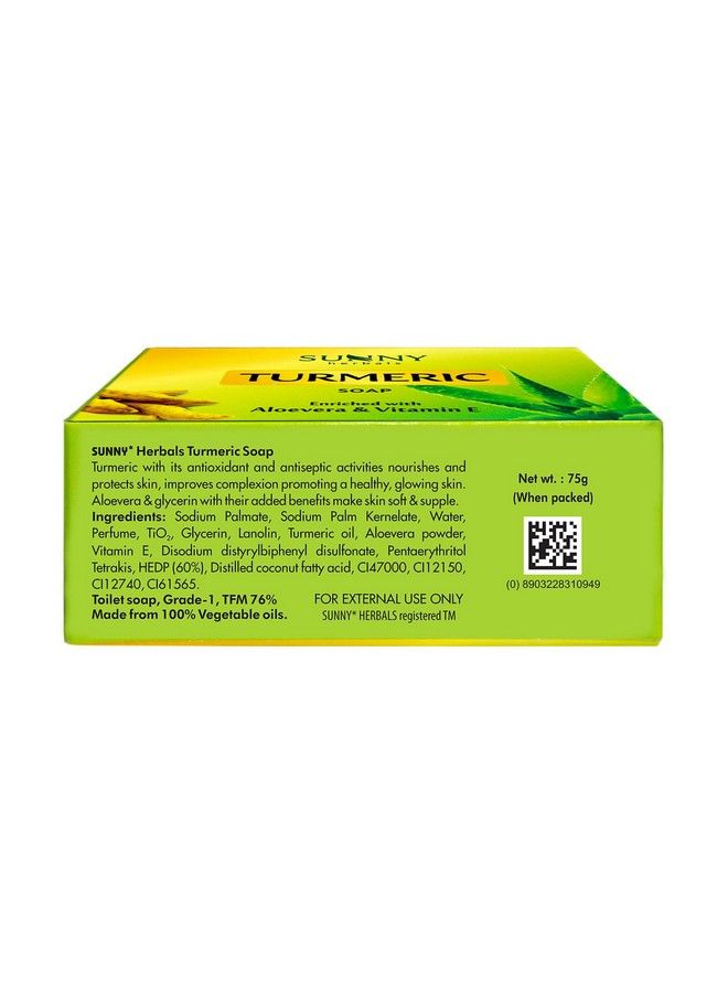Sunny Derm Aid Soap(75Gm*2) & Turmeric Soap(75Gm*2) ; For Rashes & Infection Free Skin ; Prevent Drying & Keep Skin Healthy; Nourish & Protect Skin ; Lighten Blemishes & Impart Glow ; Help To Reduce Acne - Image 3