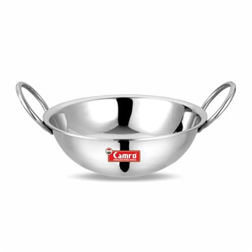 Camro Triply Round Bottom Kadhai (15 No, 4 Liters) | Gas Stove Compatible | Dishwasher Safe | DryVeg Hold Handles, Induction Friendly & Gas Ready, 6-Year Warranty - Image 1