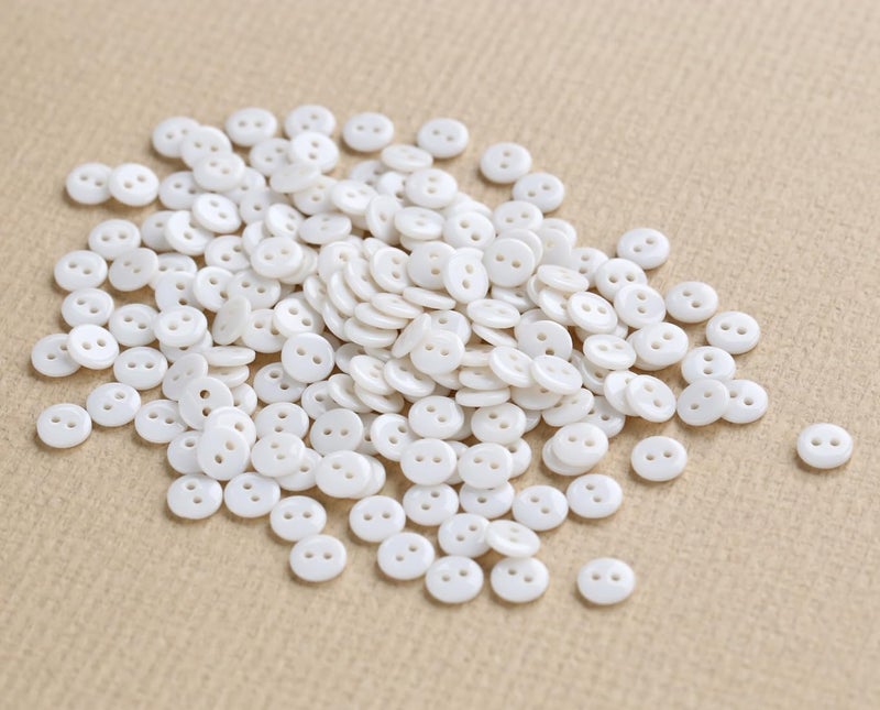 GANSSIA 11/32 Inch Button 9mm Tiny Size Sewing Flatback Resin Buttons Colored Beige Pack of 500 Pcs - Image 4