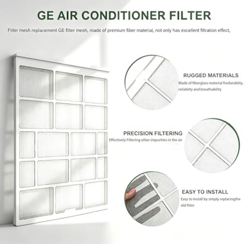 Wall Mounted Split AC Air Filter Screen, Replacement Dust Net Compatible with Wall Air Conditioner, 28.2×26.5cm, 2 Pack Washable Nylon Mesh with Plastic Frame - Image 3