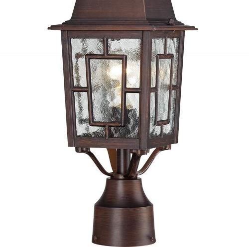 Nuvo Lighting 60/4928 Banyon One Light Post Lantern 100 Watt A19 Max. Clear Water Glass Rustic Bronze Outdoor Fixture - Image 3