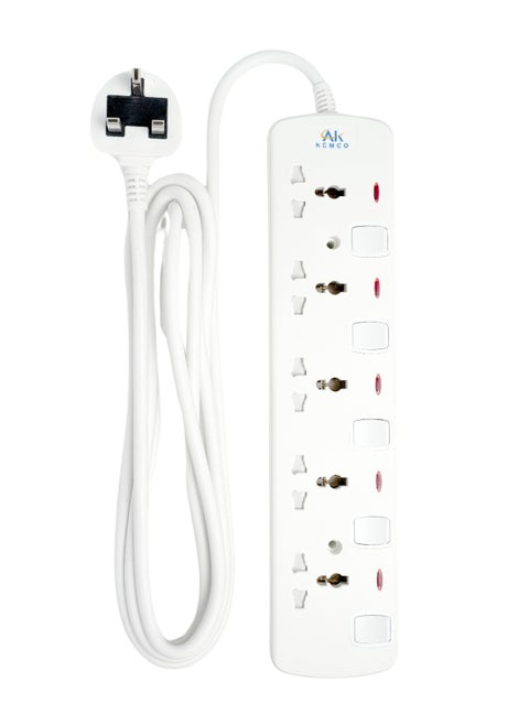 5 Way 3 meter Universal Extension Power Cord Extension lead Power strip