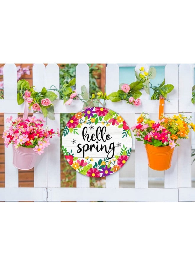 سيكوهوم لافتة باب SICOHOME Hello Spring مقاس 11.5 بوصة عليها زهور ملونة لديكور الربيع لافتة تعليق ترحيبية بالربيع زينة باب منزل ريفي ربيعي معلقة للمنزل الأمامي والجدار والشرفة والديكور الداخلي والخارجي - Image 5
