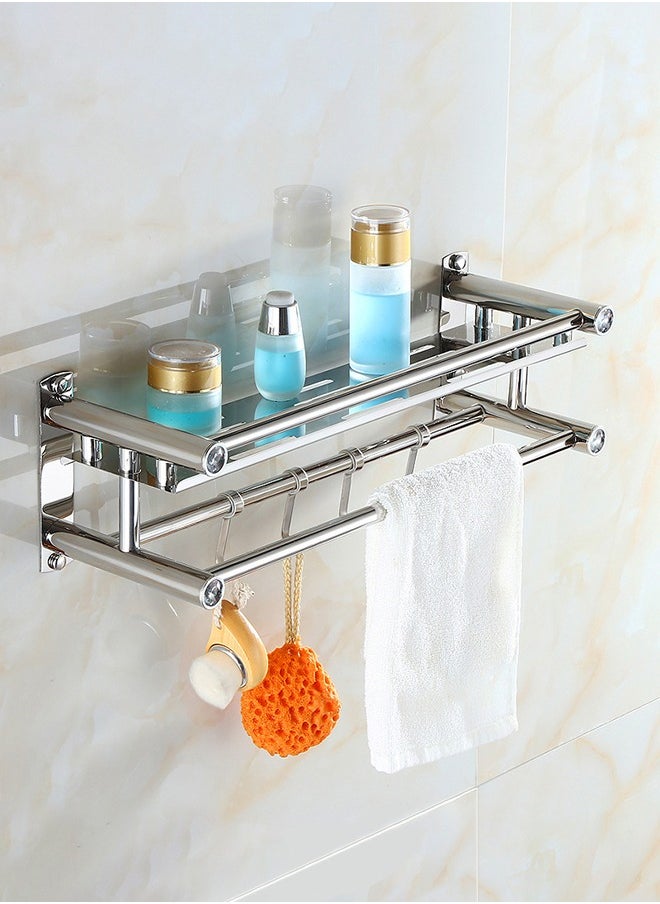 Joshberg 2 Layer Bathroom Lavatory Towel Rack Shower Organizer Rack for Bathroom, Living Room, Kitchen  - Image 2