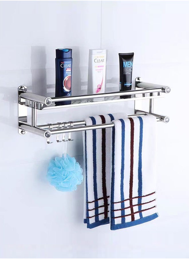 Joshberg 2 Layer Bathroom Lavatory Towel Rack Shower Organizer Rack for Bathroom, Living Room, Kitchen  - Image 3