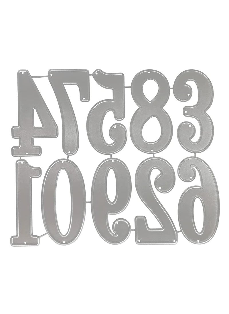 AHOMASH Cutting Dies for Card MakingNumbers 09 Metal Cutting Dies Scrapbooking Birthday DIY Craft 2 Inch Die Cuts Numbers silver 
