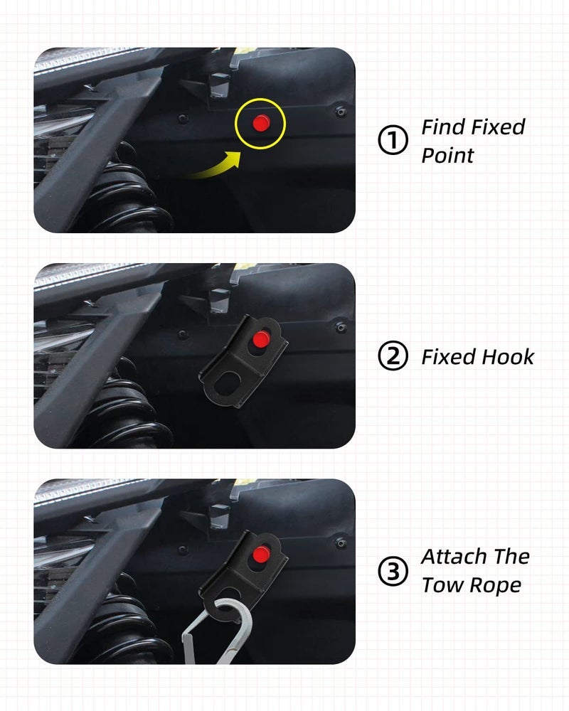 QUICKWOLF Maverick X3 Tie Down Brackets Compatible with Can Am Maverick X3 Tie Down Hooks 2017-2024 - Image 1