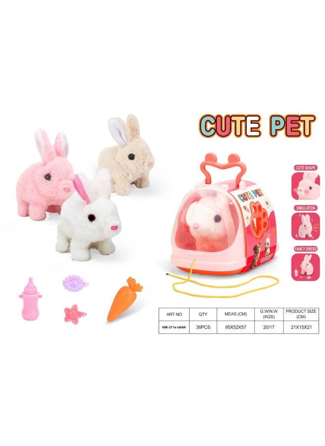 Children's Electric Simulation Cute Pet Rabbit Dog Cat Piggy Panda Elephant Dolphin Space Capsule Cage Toy-Color:688-72A-Specifications:A Single Style Must Be Shipped In Multiples Of 144 Pieces  - Image 2