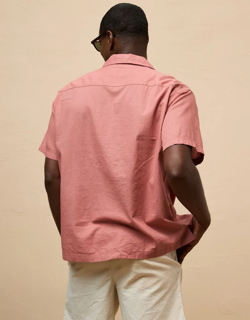 American Eagle Linen-Blend Button-Up Poolside Shirt