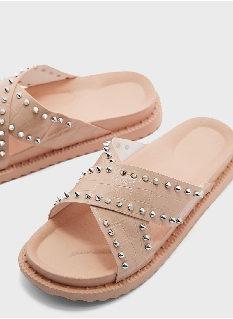 Ginger - Jewelled Crossover Slides - Image 1