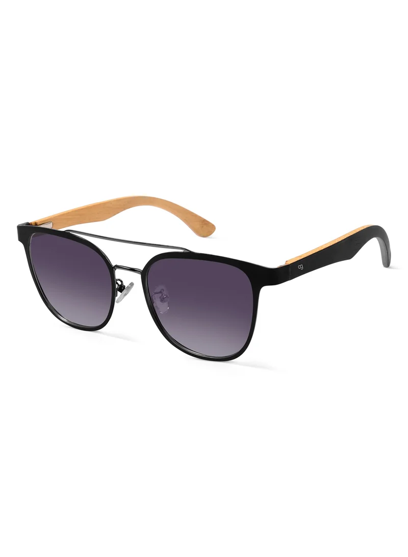 Woggles Vanilla Polarized Square Wooden Sunglasses |Men & Women|100% UV Protection