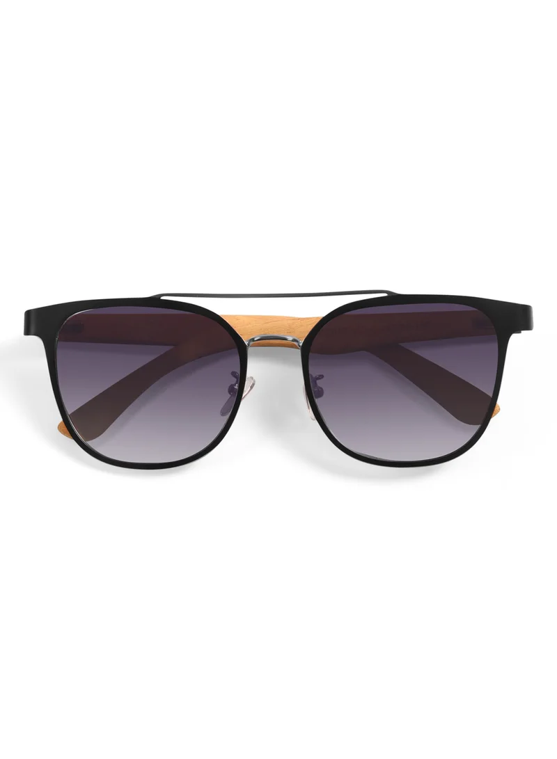 Woggles Vanilla Polarized Square Wooden Sunglasses |Men & Women|100% UV Protection