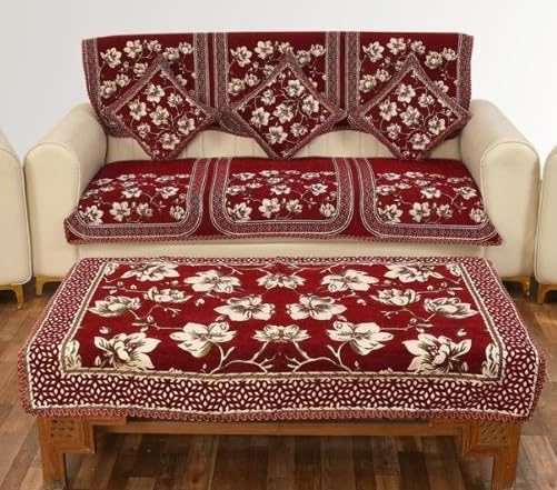 Laying Style™ Diwan Set of 8 Pieces Combo with Sofa Covers for Living Room 5 Seater and Center Table Cover - Image 4