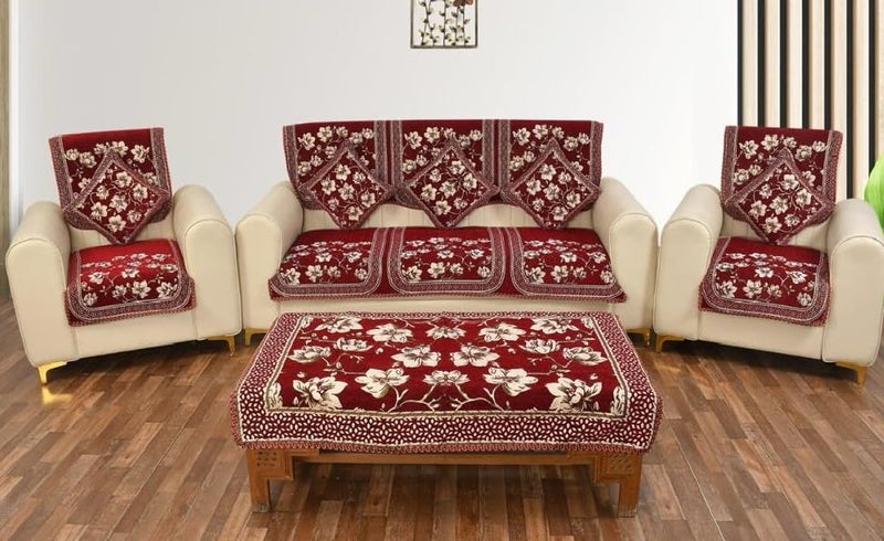Laying Style™ Diwan Set of 8 Pieces Combo with Sofa Covers for Living Room 5 Seater and Center Table Cover - Image 2