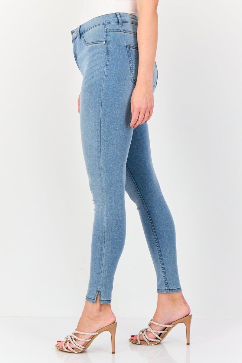 ONLY Jdy By Only Women Skinny Fit Solid Stretchable Jeans, Blue  - Image 3
