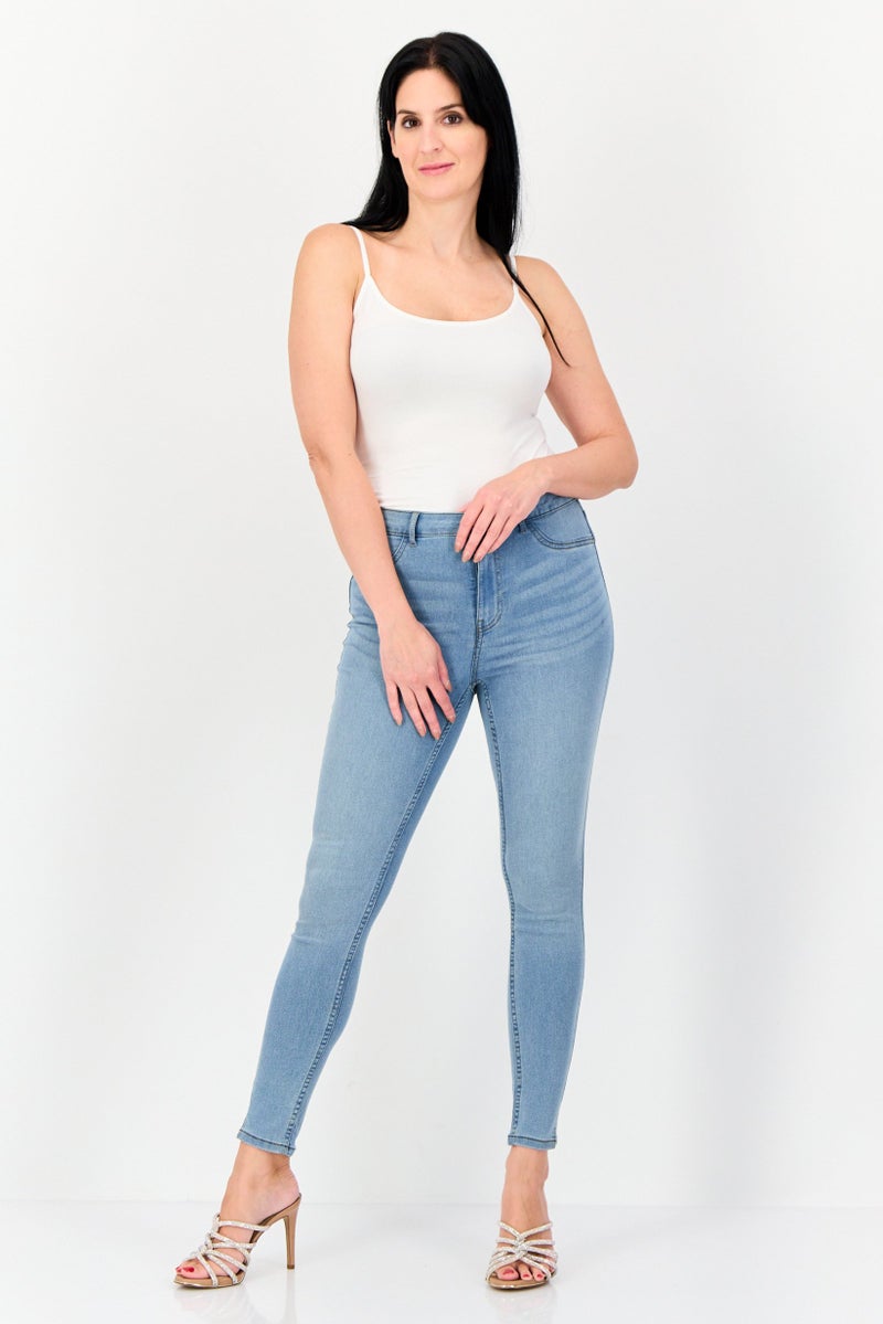 ONLY Jdy By Only Women Skinny Fit Solid Stretchable Jeans, Blue  - Image 4