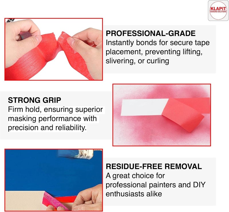 KLAPiT Waterproof Masking Tape - 1 Inch x 50m (2 Pack) - Image 3