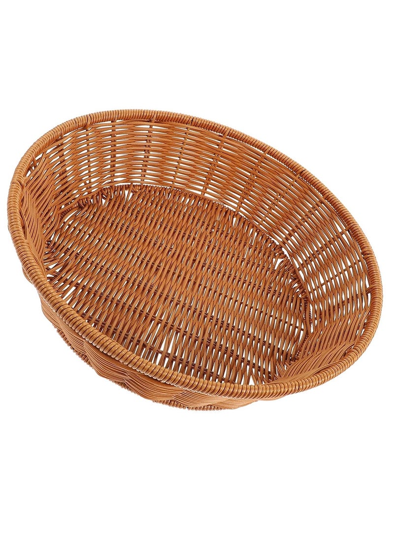 FFD Woven Fruit Basket For Storage Key Holder Bowl Decorative Wall Bread Vegetable Serving Bowl For Organizing Kitchen Natural Rattan Picnic Basket - Image 1