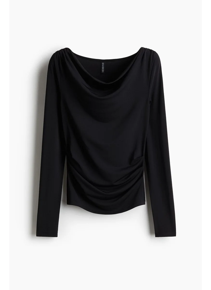 اتش اند ام Draped Jersey Top