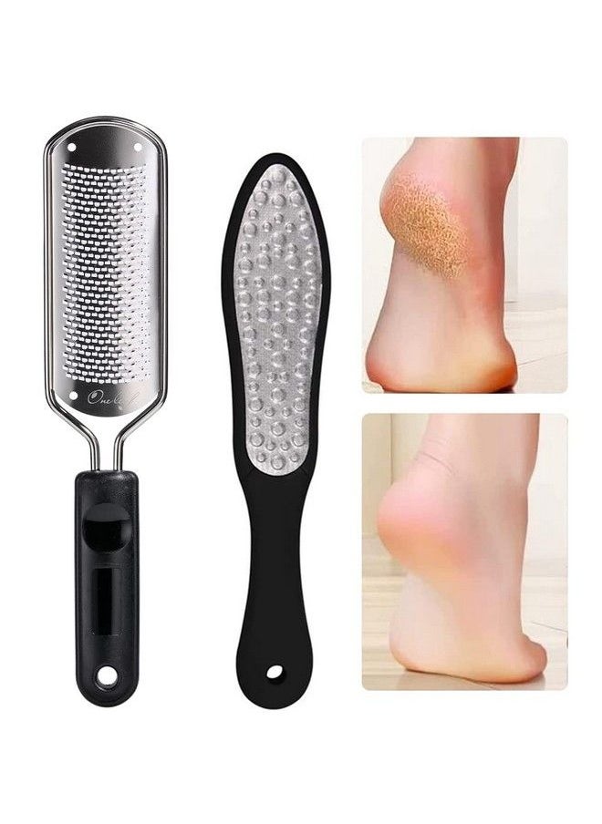 Oneleaf - 2Pcs Professional Pedicure Rasp Foot File Cracked Skin Corns Callus Remover For Extra Smooth And Beauty Foot (Black) (Black) - Image 1