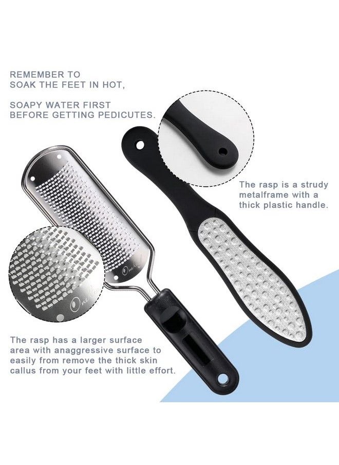 Oneleaf - 2Pcs Professional Pedicure Rasp Foot File Cracked Skin Corns Callus Remover For Extra Smooth And Beauty Foot (Black) (Black) - Image 1