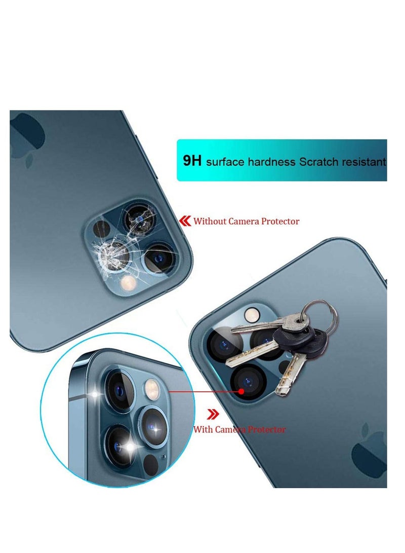 Y&D Camera Protector For iPhone 12 Pro 3 PCS, Ultra Thin HD Clear, Scratch Resistant, Anti-Fingerprint, Easy Installation, Case Friendly, 9H Hardness Tempered Glass  - Image 4