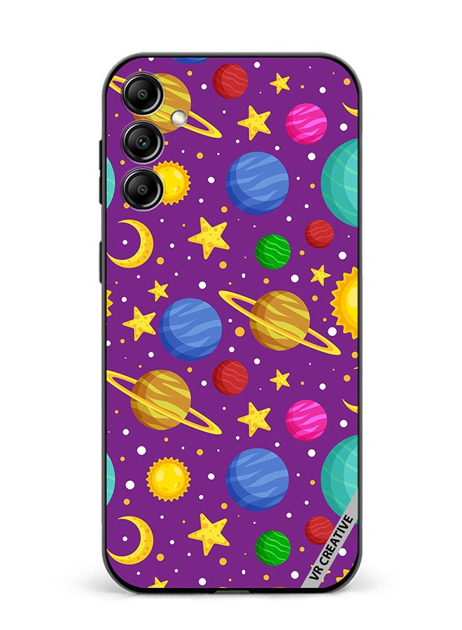 VR CREATIVE Protective Case Cover For Samsung Galaxy A14 5G/A14 Celestial Bodies Seamless Pattern Design Multicolour - Image 1