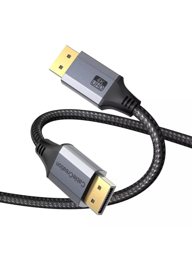 كابل كرييشن كابل DisplayPort DP 1.2 [4K@60Hz، 2K@165Hz، 2K@144Hz]، كابل DisplayPort مضفر من النايلون ذكر إلى ذكر (1 متر) - Image 1