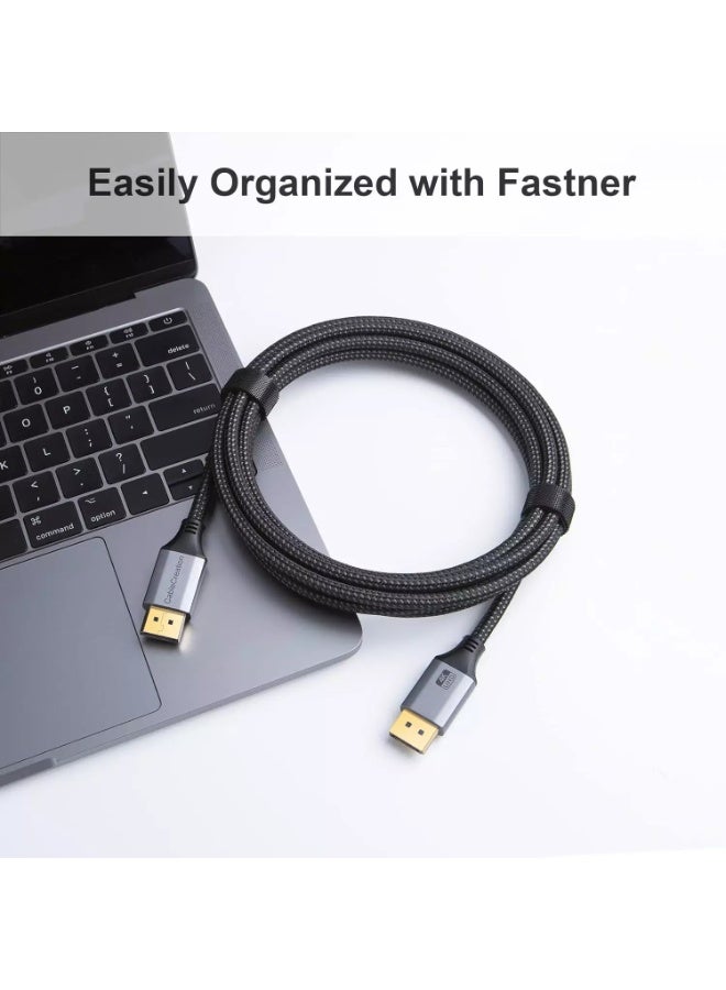 كابل كرييشن كابل DisplayPort DP 1.2 [4K@60Hz، 2K@165Hz، 2K@144Hz]، كابل DisplayPort مضفر من النايلون ذكر إلى ذكر (1 متر) - Image 4