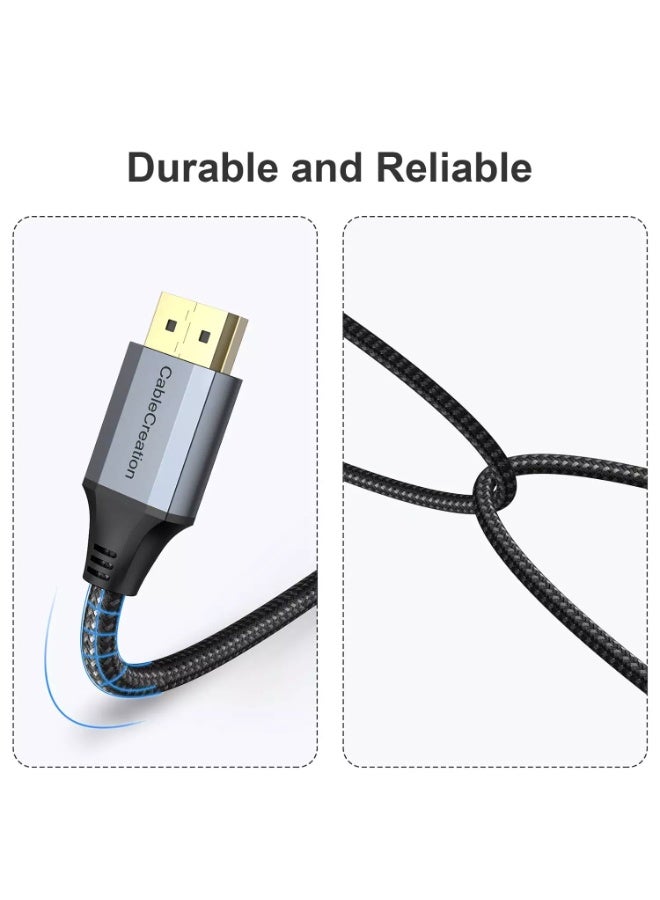 كابل كرييشن كابل DisplayPort DP 1.2 [4K@60Hz، 2K@165Hz، 2K@144Hz]، كابل DisplayPort مضفر من النايلون ذكر إلى ذكر (1 متر) - Image 2