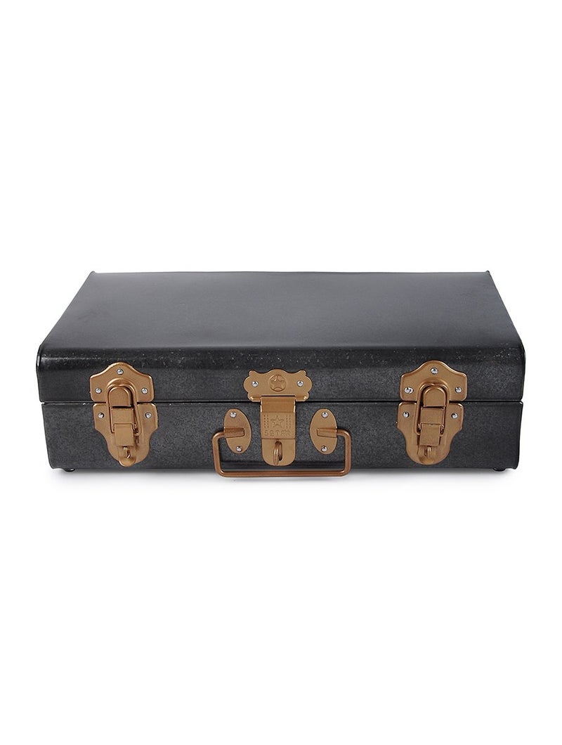 Elan Vintage Style Buxa Modern Metal Long Trunk Box, Storage Box, Decorative Box For Gift - Antique Black (Rectangular) - Image 4