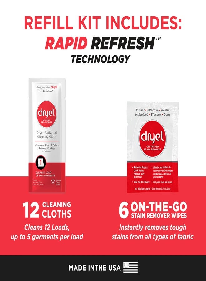 dryel At-Home Dry Cleaner Refill, New and Improved, Gentle Laundry Care for Special Fabrics and Dry-Clean-Only Clothes, 12 Loads with On-the-Go Stain Remover - Image 2