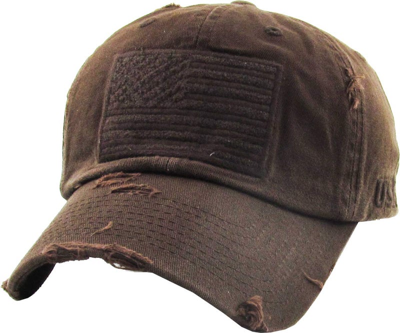 KBETHOS KBVT-209 BRN Tactical Operator with USA Flag Patch US Army Military Baseball Cap Adjustable (Adjustable, (209) Brown) - Image 1