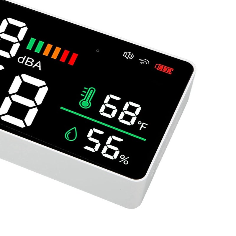 Wall Mounted LED Decibel Meter With Temperature Humidity Time Display Adjustable Brightness - Image 4